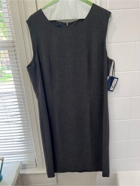 Charter Club Charcoal Gray Sleeveless Midi Sheath Dress